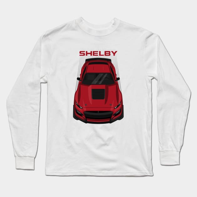 Ford Mustang Shelby GT500 2020-2021 - Rapid Red Long Sleeve T-Shirt by V8social